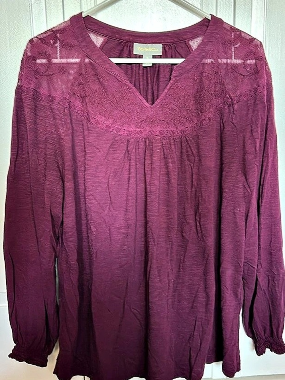 Style&Co. Long Sleeve Tunic in Purple Size XL Like New
